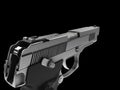 Tactical modern semi - automatic pistol - steel finish - FPS view