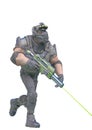 Tactical soldier cartoon walking