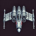 Tactical Starfighter in Pixel Art Royalty Free Stock Photo