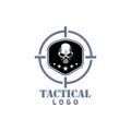 Tactical survival skull logo vector