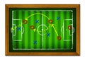 Tactics Soccer in the wooden frame. Royalty Free Stock Photo