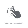Tactile command down gesture icon. Trendy Tactile command down g