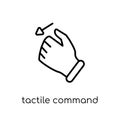 Tactile command down gesture icon. Trendy modern flat linear vec