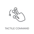 Tactile command down gesture linear icon. Modern outline Tactile