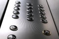 Tactile digit icons for the visually impaired. Elevator buttons. Selective focus close-up