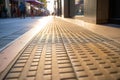 a tactile paving footpath in the city