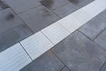 Tactile Paving on Modern Tiles Pathway for Blind Handicap, Safety Sidewalk Walkway for Disability People Royalty Free Stock Photo