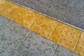 Tactile Paving on Tiles Pathway for Blind Handicap, Safety Sidewalk for Disability People, Relief Slab Sidewalk Royalty Free Stock Photo