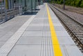 Tactile Paving on Modern Tiles Pathway for Blind Handicap, Safety Sidewalk Walkway for Disability People Royalty Free Stock Photo