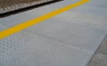 Tactile Paving on Modern Tiles Pathway for Blind Handicap, Safety Sidewalk Walkway for Disability People Royalty Free Stock Photo