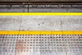 tactile paving for visually impared at subway platform edge. yel