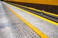 tactile paving for visually impared at subway platform edge. yel