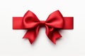 Tactile Red ribbon mockup gift. Generate Ai