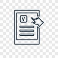 Tactile tablet concept vector linear icon on transparen
