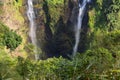 Tad Fane twin waterfalls and tropical forest,an iconic beauty spot,near Pakse,southern Laos, Southeast Asia