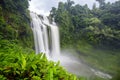 Tad gneuang waterfall and rainbow in rain season