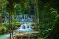 Tad Sae Waterfall in Luang prabang province, Laos Royalty Free Stock Photo