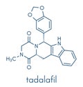 Tadalafil erectile dysfunction drug molecule. Skeletal formula. Royalty Free Stock Photo