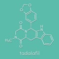 Tadalafil erectile dysfunction drug molecule. Skeletal formula. Royalty Free Stock Photo