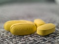 Tadalafil yellow pill Royalty Free Stock Photo