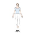 Tadasana or Mountain Pose. Palms Forward Variation. Vector