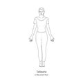 Tadasana or Mountain Pose. Palms Forward Variation. Vector