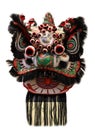 Chinese lion dance head mask isolated on white background, Chinese style,black. Royalty Free Stock Photo