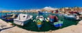 Taditional eyed boats Luzzu in Marsaxlokk, Malta Royalty Free Stock Photo