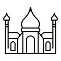 Tadj mahal icon, outline style