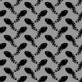 Tadpole pattern seamless. Frog larva background. Vector texture