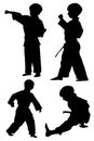 Tae kwon Do silhouettes Royalty Free Stock Photo