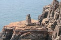 Rock, promontory, historic, site, cliff, coast, archaeological, sea, terrain, sky, cape, klippe, escarpment, formation, ancient, h Royalty Free Stock Photo