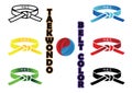 Taekwondo Belt Colorful Level with yin yang