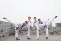 Taekwondo black belt in the Great Wall