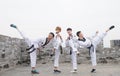 Taekwondo black belt in the Great Wall