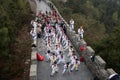 Taekwondo children in the Great Wall