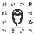 Taekwondo helmet icon. Set of Cfight and sparring element icons. Premium quality graphic design. Signs and symbols collection icon