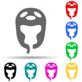 Taekwondo helmet multi color style icon. Simple glyph, flat vector of fight icons for ui and ux, website or mobile application