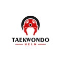 Taekwondo helmet vector illustration logo