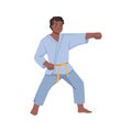 Taekwondo, karate, kickboxing character young boy