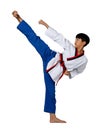 TaeKwonDo Karate Kid athlete young teenager show traditional Fighting