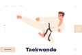 Taekwondo landing page for online service offering combat sport martial art training classes