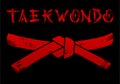 Taekwondo red black belt grunge silhouette