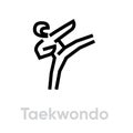 Taekwondo sport icons