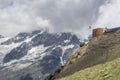 Taesch mountain hut in canton Valais near zermatt Royalty Free Stock Photo