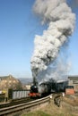 Taff Vale steam loco number 85 departs Keighley, Keighley and Worth Valley Railway, West Yorkshire, UK - February 2008