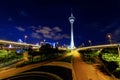 Taffic highway under macau tower Royalty Free Stock Photo