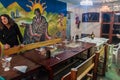 TAFI DEL VALLE, ARGENTINA - APRIL 4, 2015: View of a dining room in Hostel Nomad