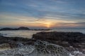 Tafoni rock formations in Bean Hollow State Beach. San Mateo County, Caklifornia, USA. Royalty Free Stock Photo