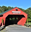 Taftsville Covered Bridge located in the Taftsville Village in the Town of Woodstock, Windsor County, Vermont, United States Royalty Free Stock Photo